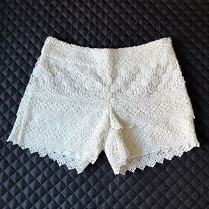 LOFT Petite The Riviera White Lace Shorts, Size 00P